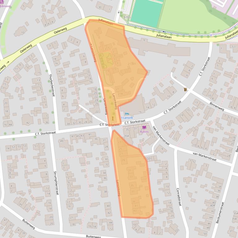 Kaart van postcodegebied 7553AG.