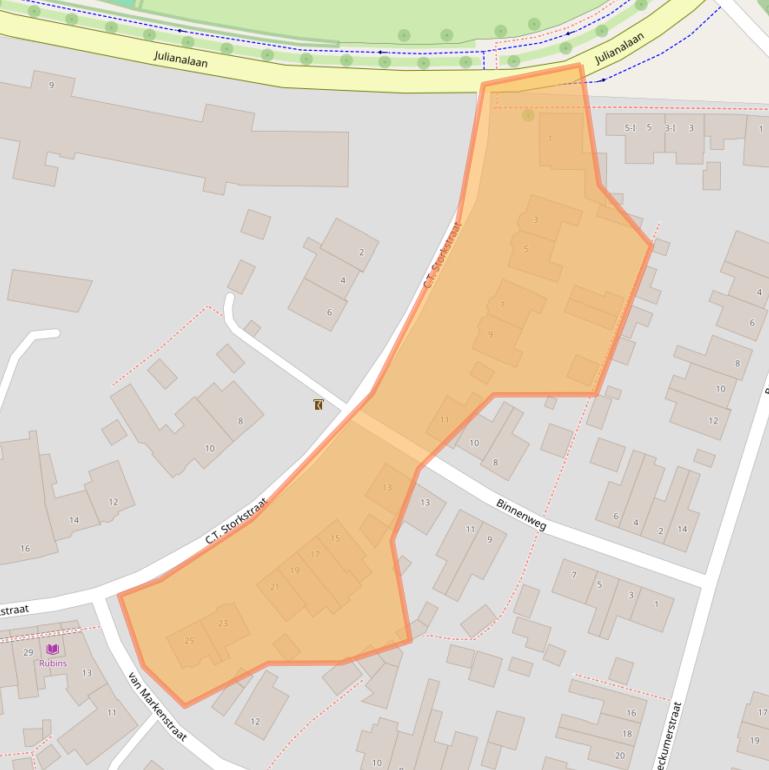 Kaart van postcodegebied 7553AN.