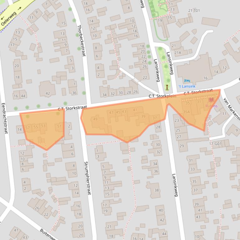 Kaart van postcodegebied 7553AP.