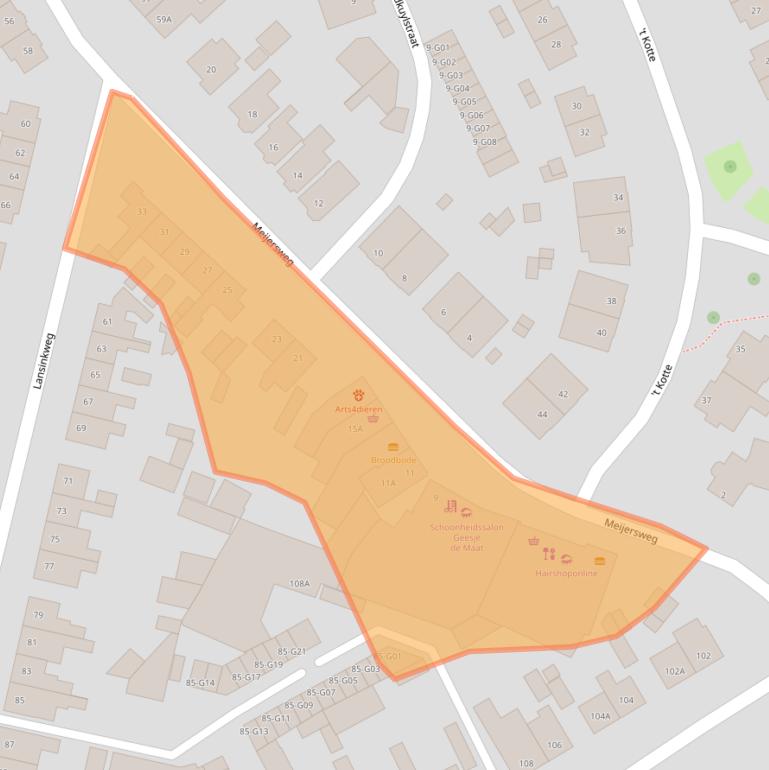 Kaart van postcodegebied 7553AX.