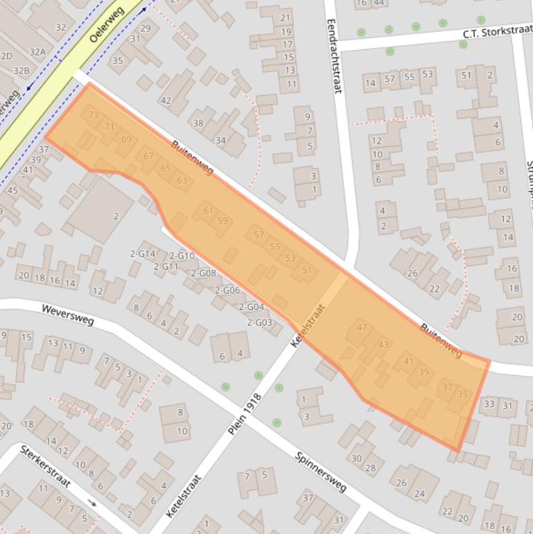 Kaart van postcodegebied 7553BB.