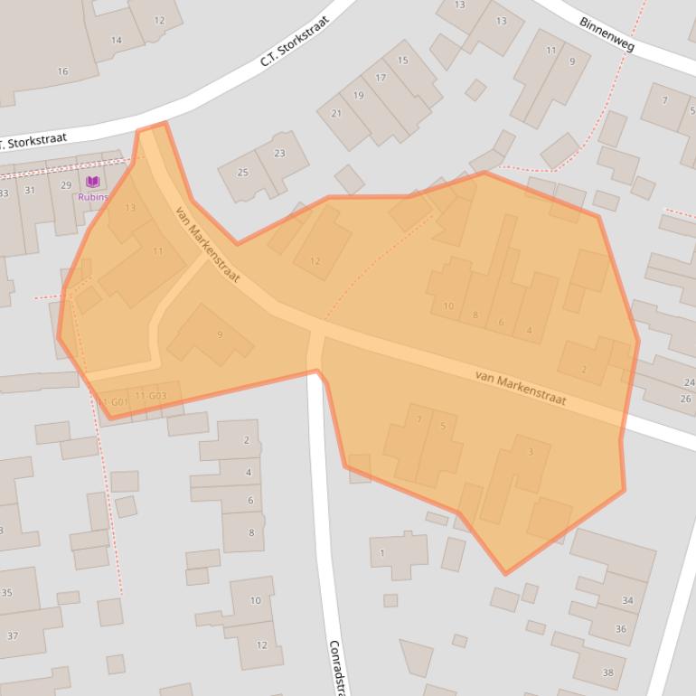 Kaart van postcodegebied 7553BE.