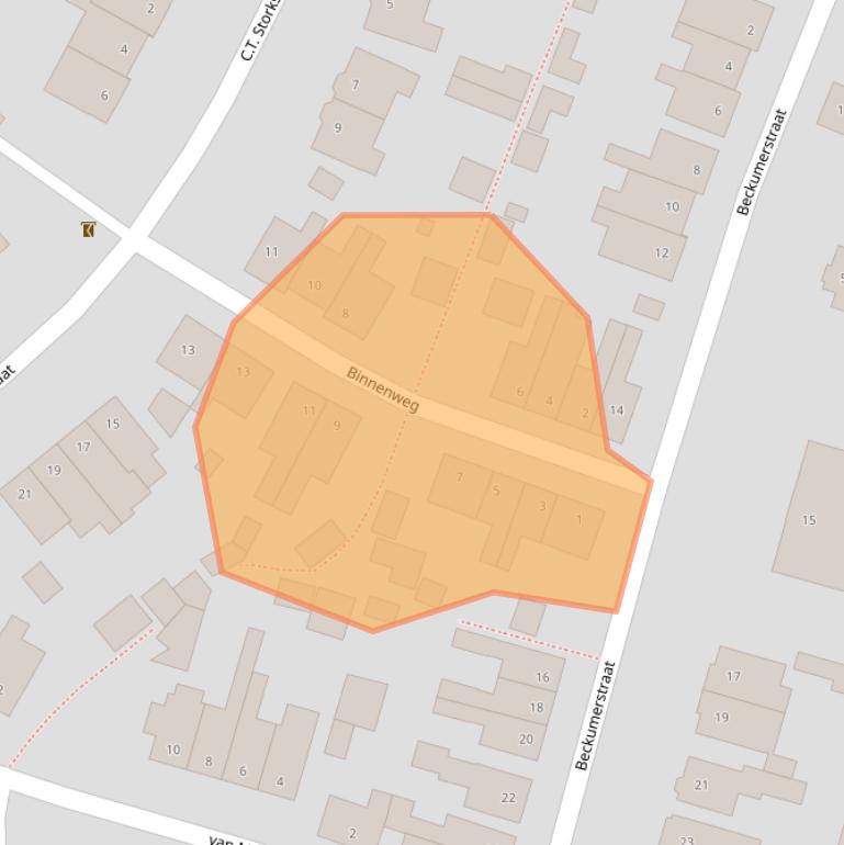 Kaart van postcodegebied 7553BG.