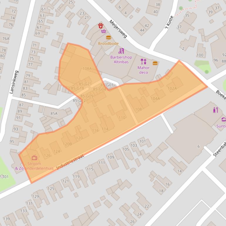 Kaart van postcodegebied 7553CT.
