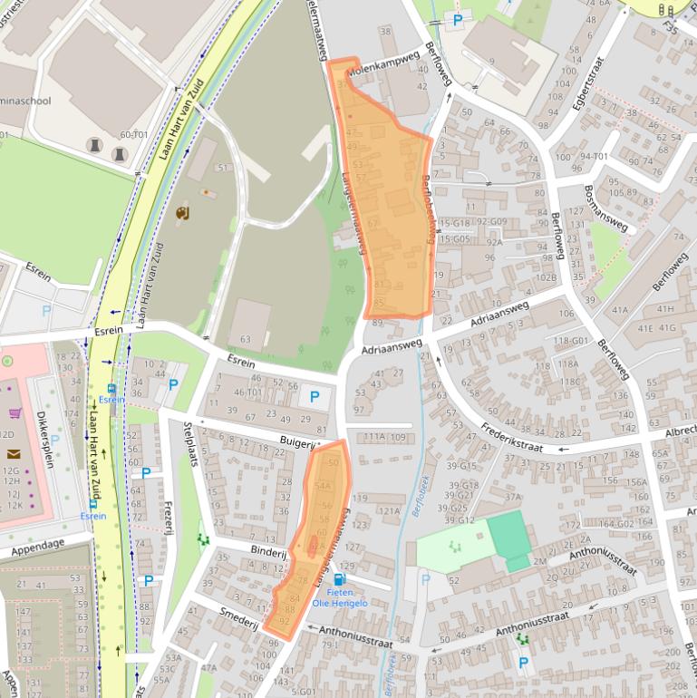 Kaart van postcodegebied 7553JE.