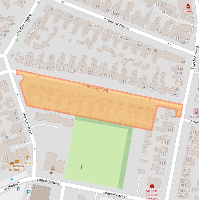 Kaart van postcodegebied 7553KZ.