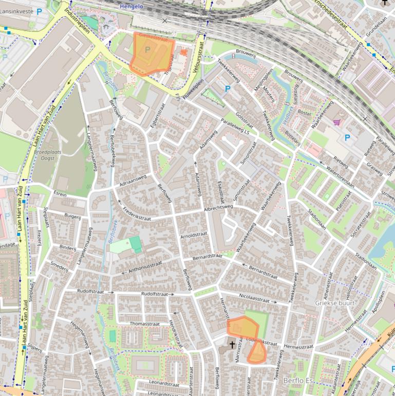 Kaart van postcodegebied 7553LB.