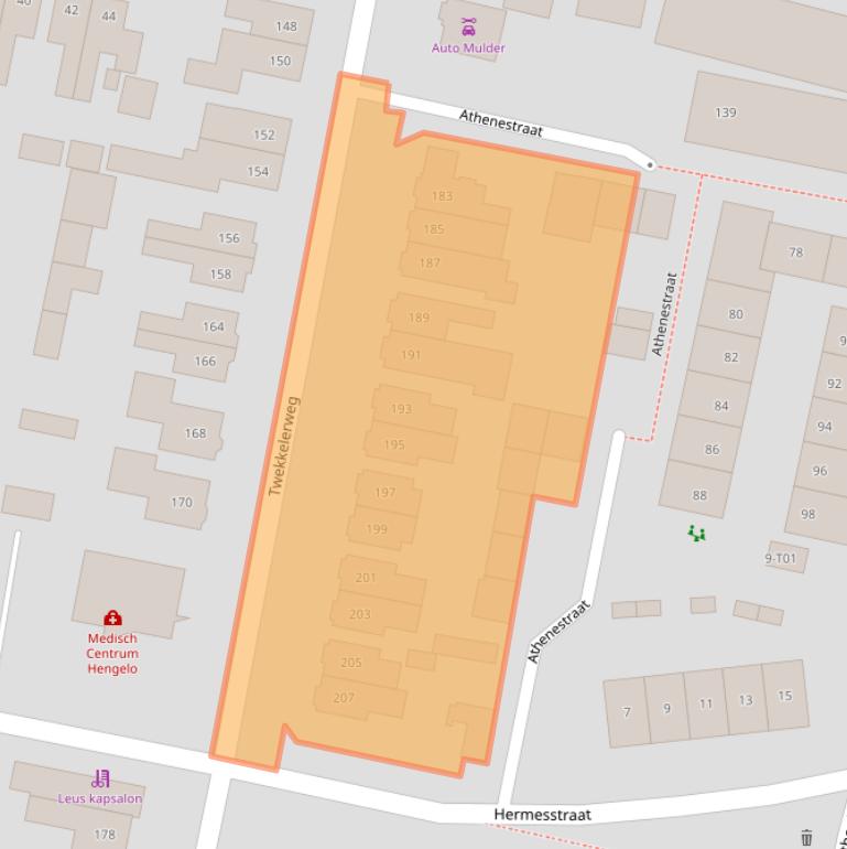 Kaart van postcodegebied 7553LW.