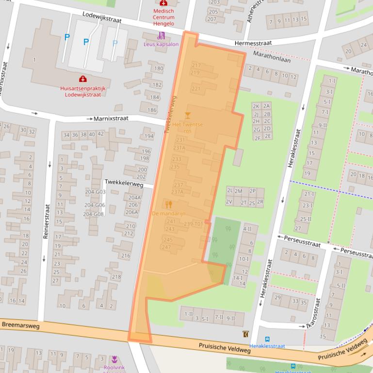 Kaart van postcodegebied 7553LX.