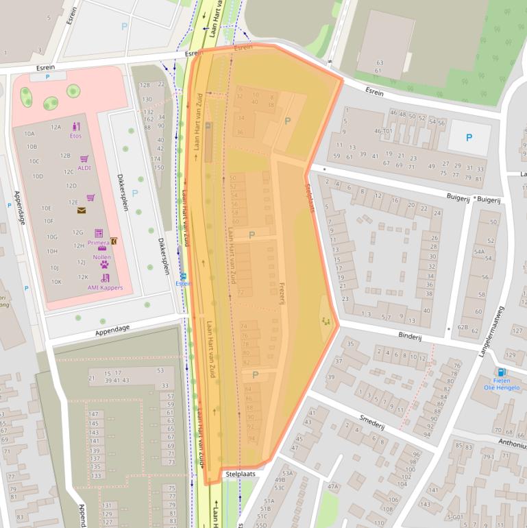 Kaart van postcodegebied 7553PH.