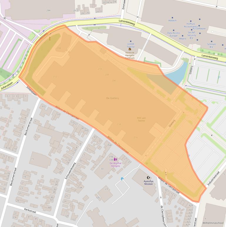 Kaart van postcodegebied 7553VZ.