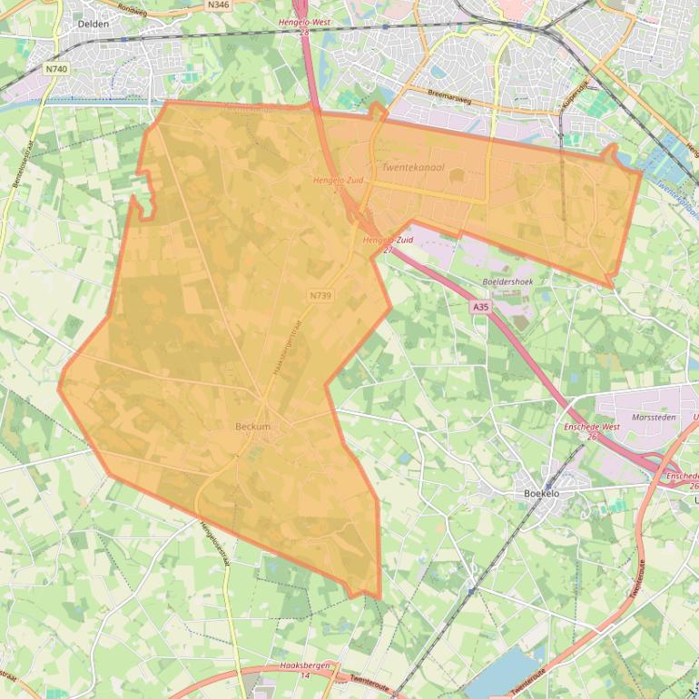 Kaart van postcodegebied 7554.