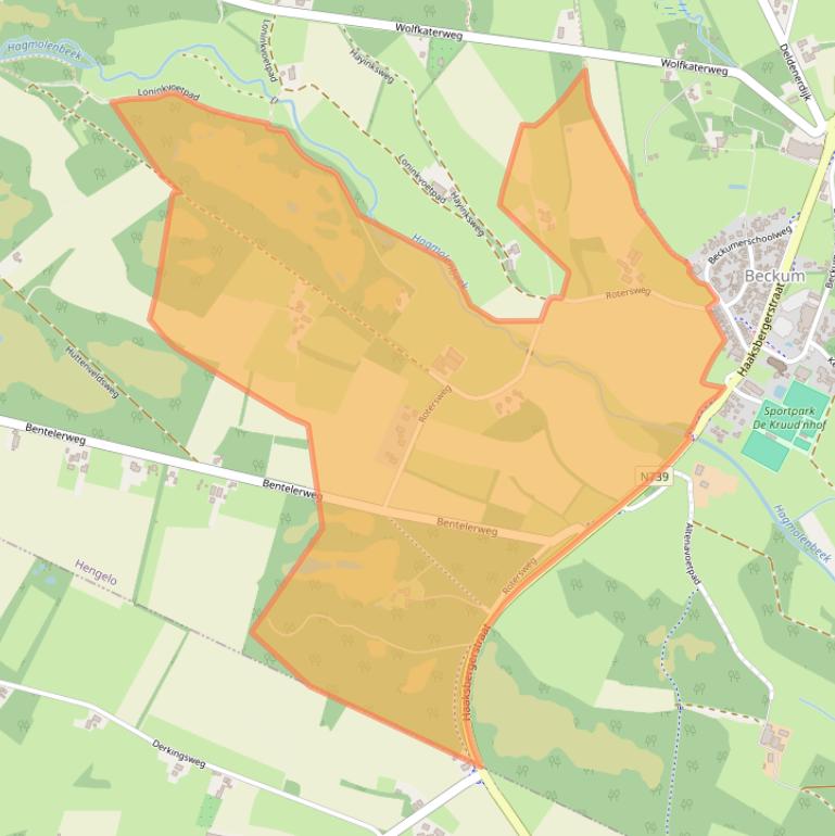 Kaart van postcodegebied 7554RA.