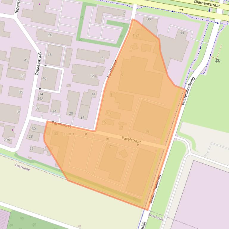 Kaart van postcodegebied 7554TL.