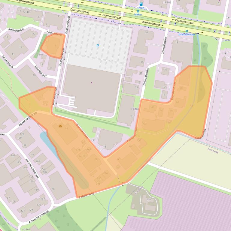 Kaart van postcodegebied 7554TR.