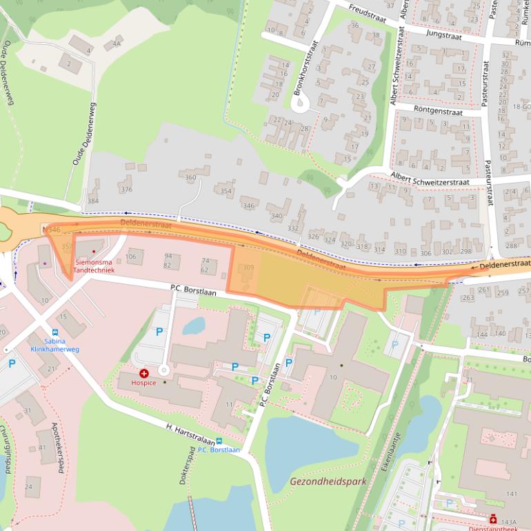 Kaart van postcodegebied 7555AG.