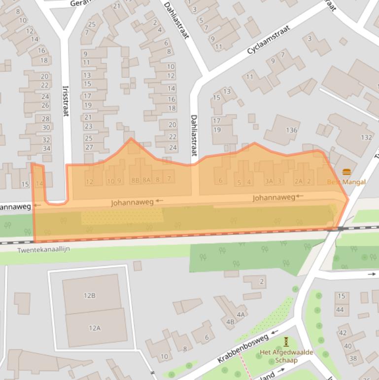 Kaart van postcodegebied 7555CM.