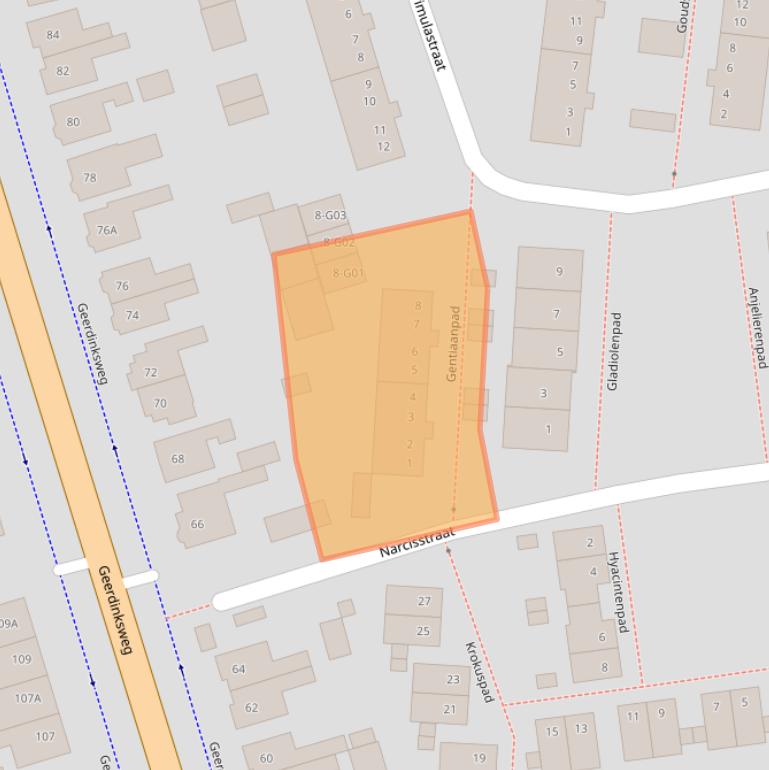 Kaart van postcodegebied 7555DB.