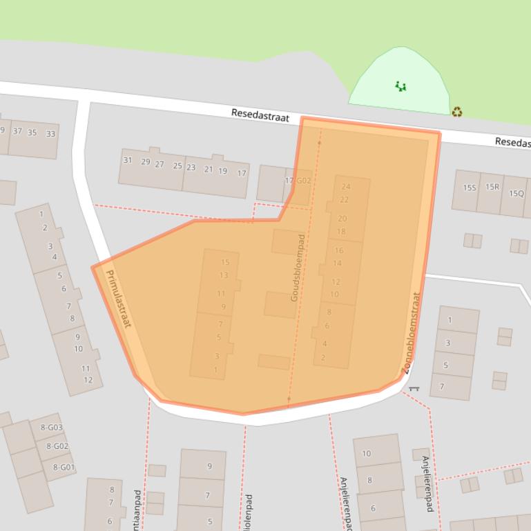 Kaart van postcodegebied 7555DD.