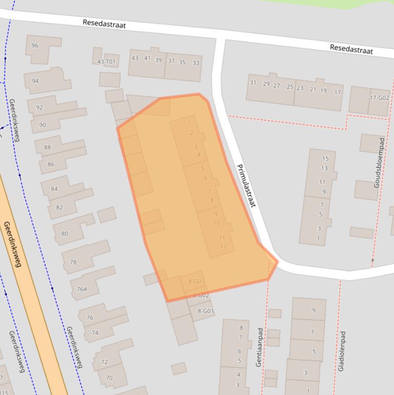 Kaart van postcodegebied 7555DE.