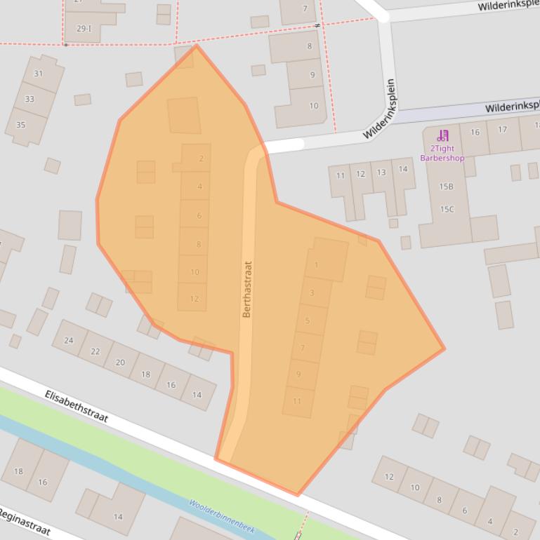 Kaart van postcodegebied 7555DW.