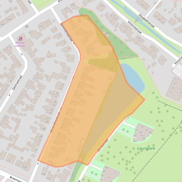 Kaart van postcodegebied 7555GA.