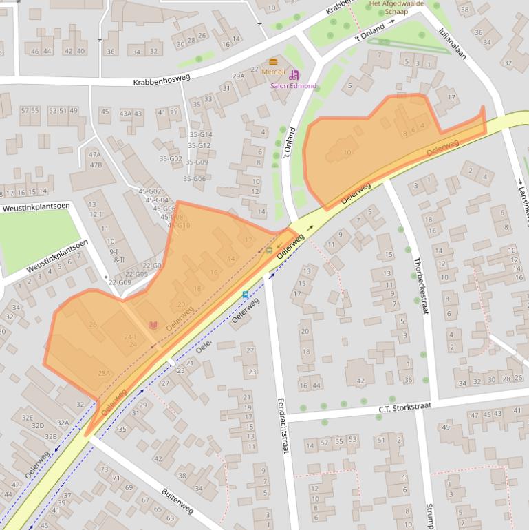 Kaart van postcodegebied 7555GS.