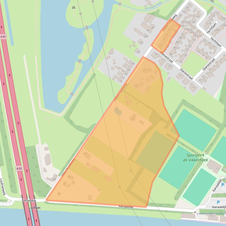 Kaart van postcodegebied 7555PL.