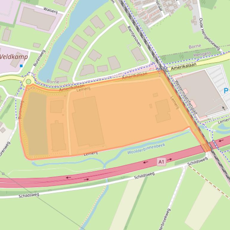 Kaart van postcodegebied 7555PX.