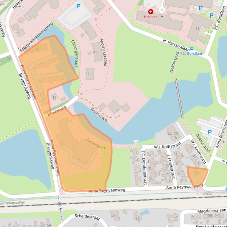 Kaart van postcodegebied 7555SG.