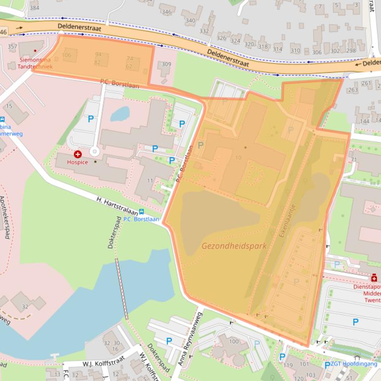 Kaart van postcodegebied 7555SH.