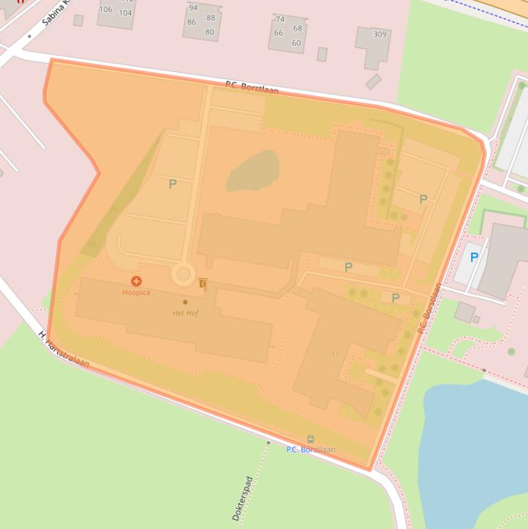 Kaart van postcodegebied 7555SL.