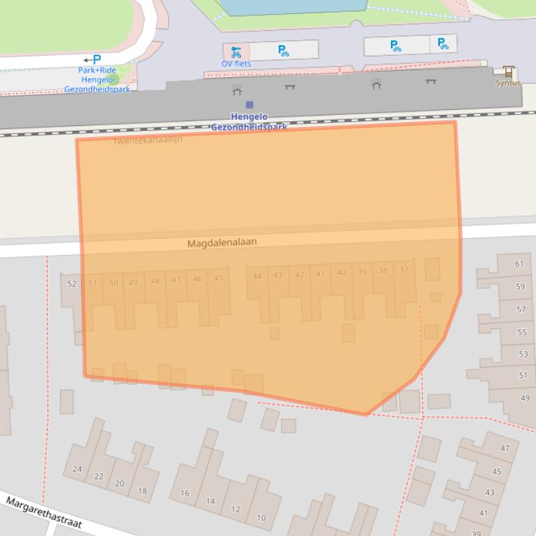 Kaart van postcodegebied 7555TC.