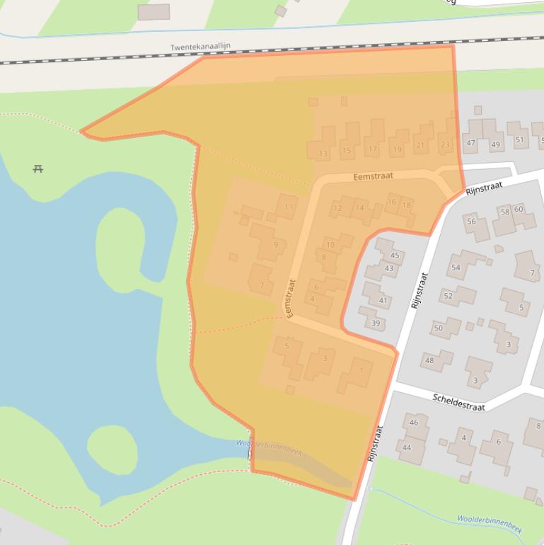 Kaart van postcodegebied 7555WN.