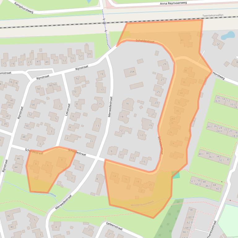 Kaart van postcodegebied 7555WS.