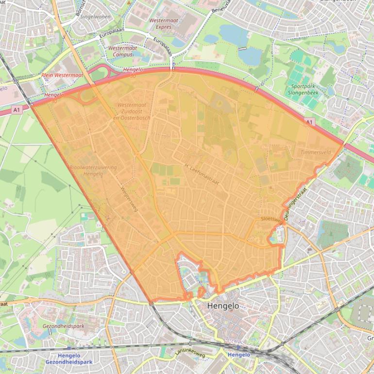 Kaart van postcodegebied 7556.