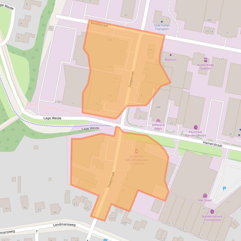 Kaart van postcodegebied 7556MX.