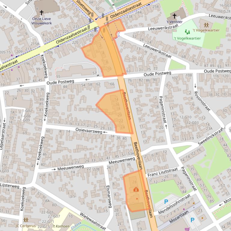 Kaart van postcodegebied 7557BD.