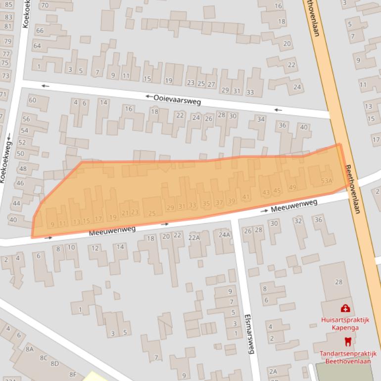 Kaart van postcodegebied 7557BE.