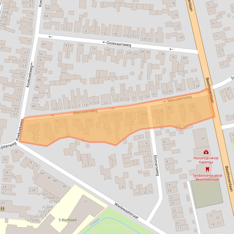 Kaart van postcodegebied 7557BG.