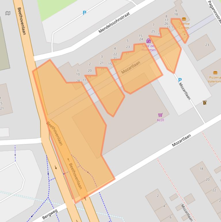 Kaart van postcodegebied 7557BK.