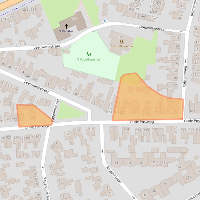 Kaart van postcodegebied 7557DB.