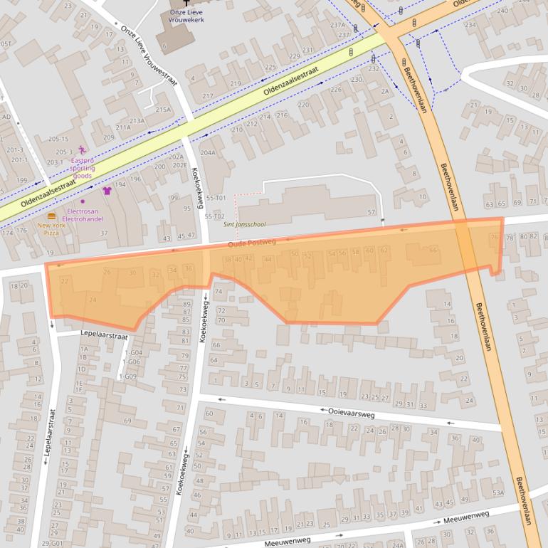 Kaart van postcodegebied 7557DE.