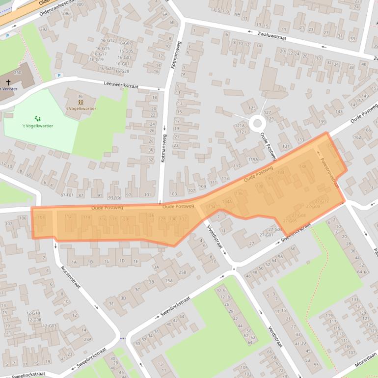 Kaart van postcodegebied 7557DH.