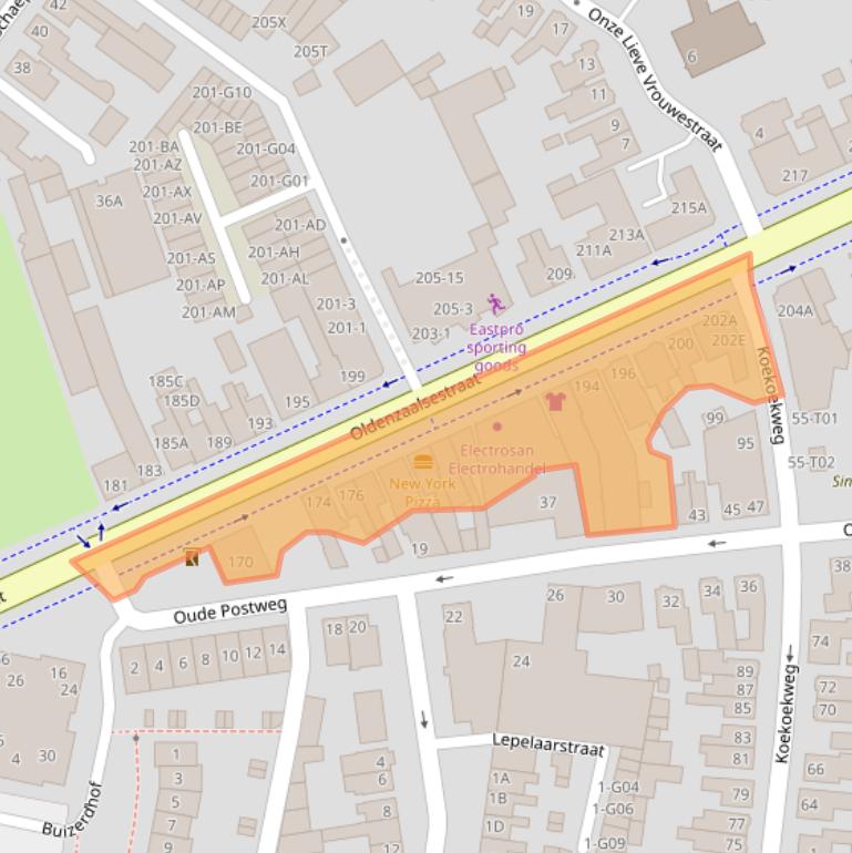 Kaart van postcodegebied 7557GB.