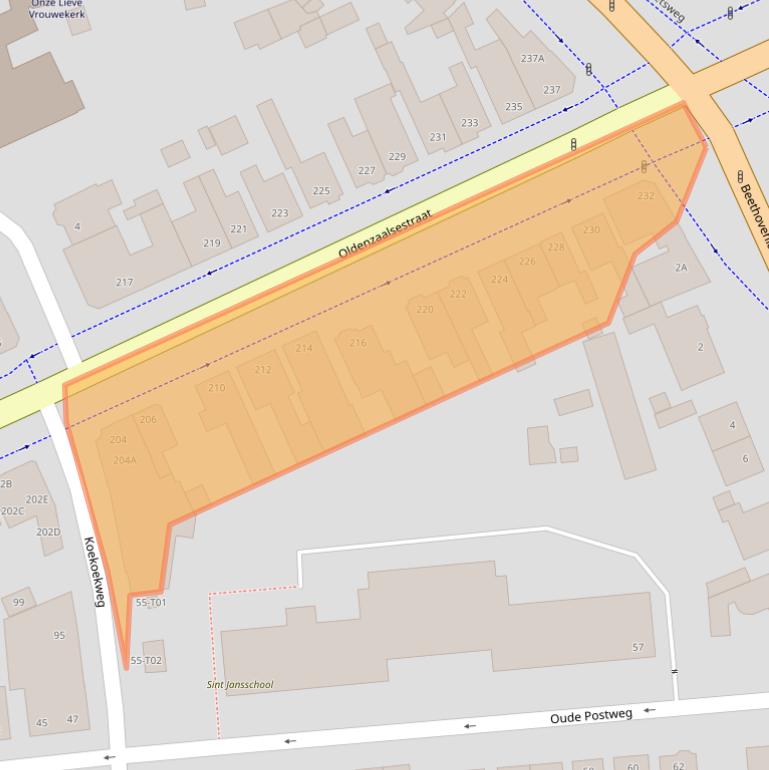 Kaart van postcodegebied 7557GC.