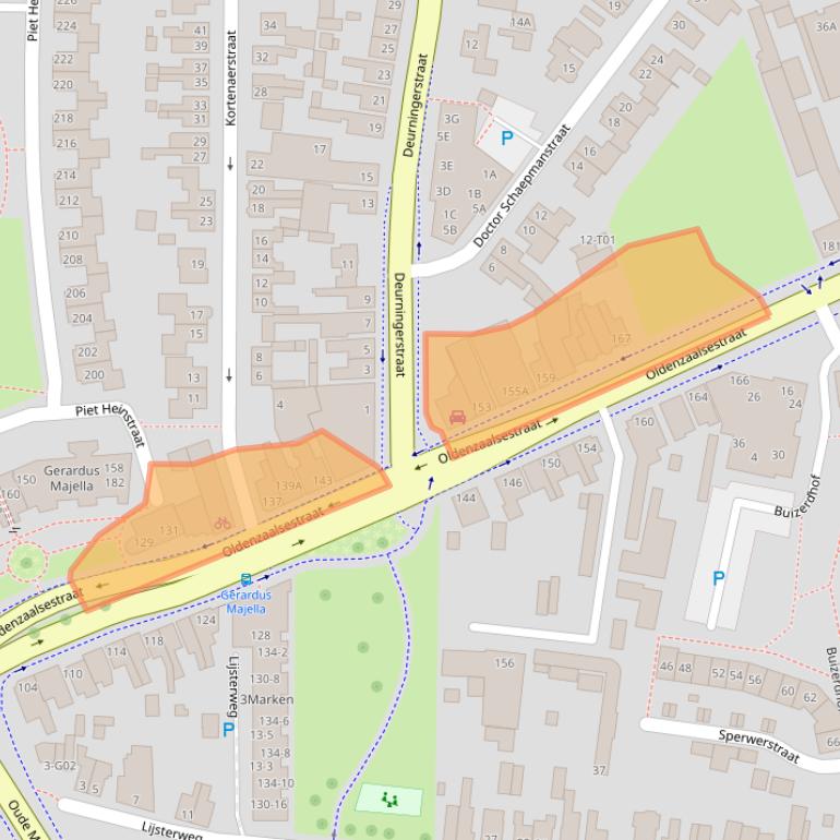 Kaart van postcodegebied 7557GJ.