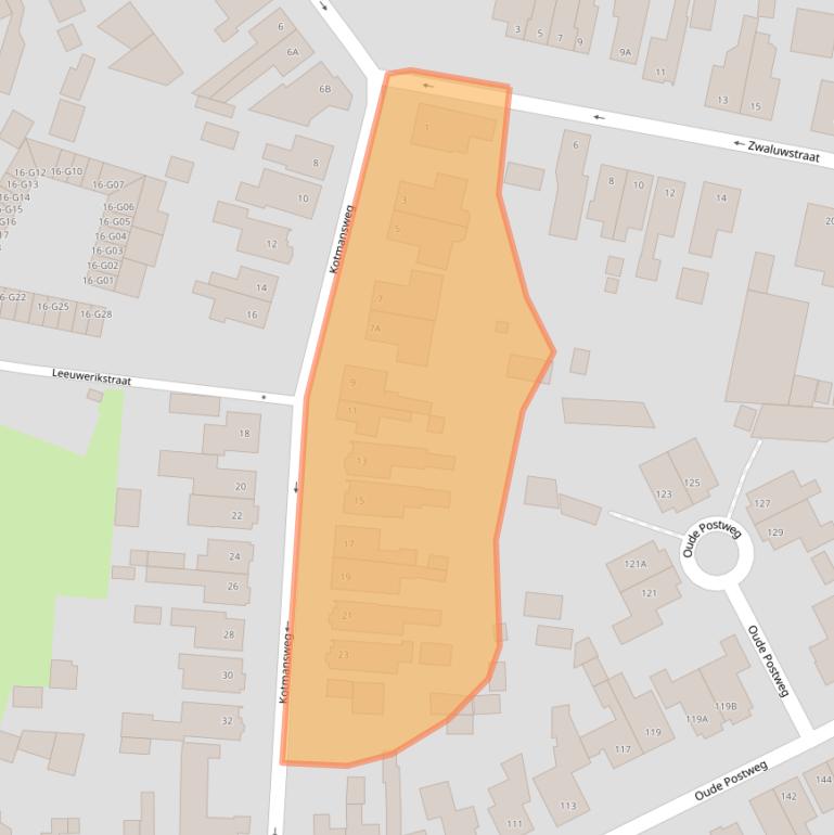 Kaart van postcodegebied 7557GP.