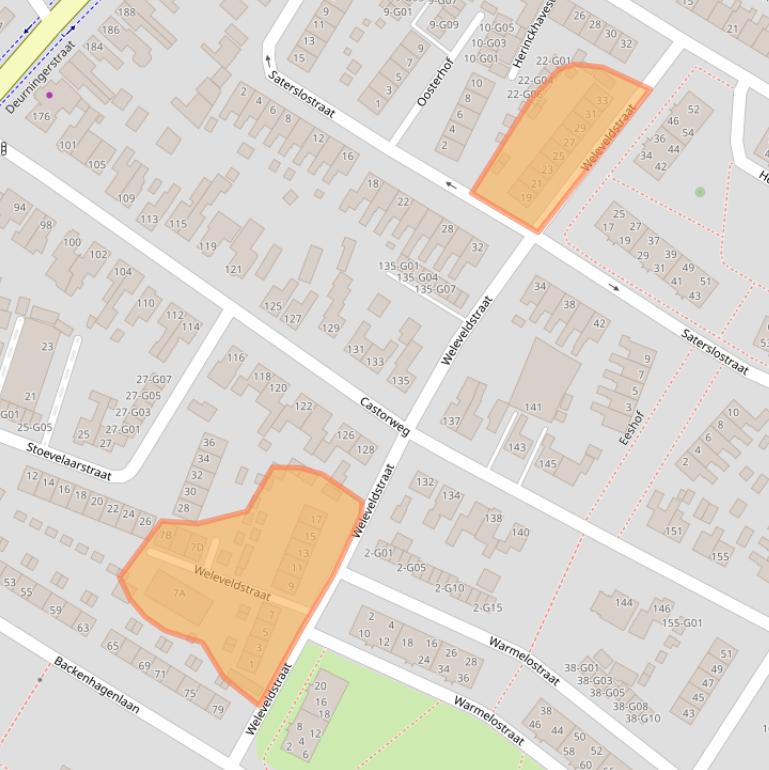 Kaart van postcodegebied 7557JE.