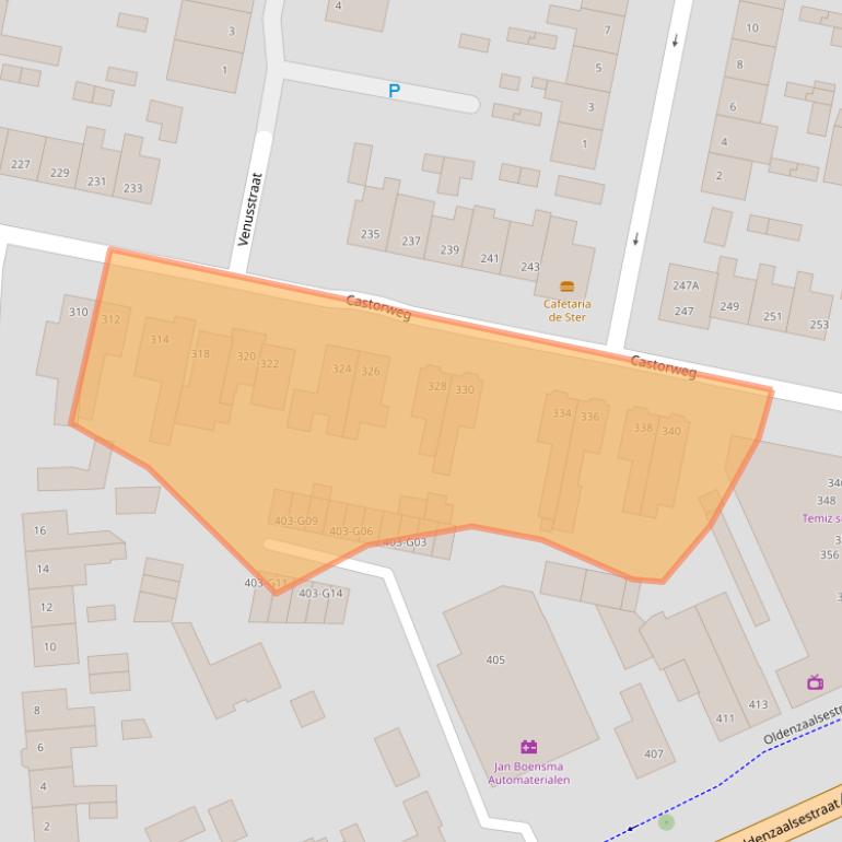 Kaart van postcodegebied 7557KT.